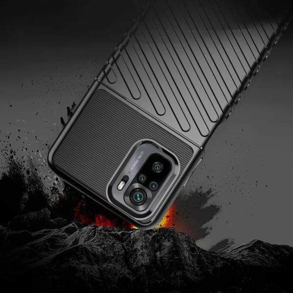 Thunder Case lanksčios tvirtos apsauginės dangos TPU dėklas Xiaomi Redmi 10 juodas - Image 6