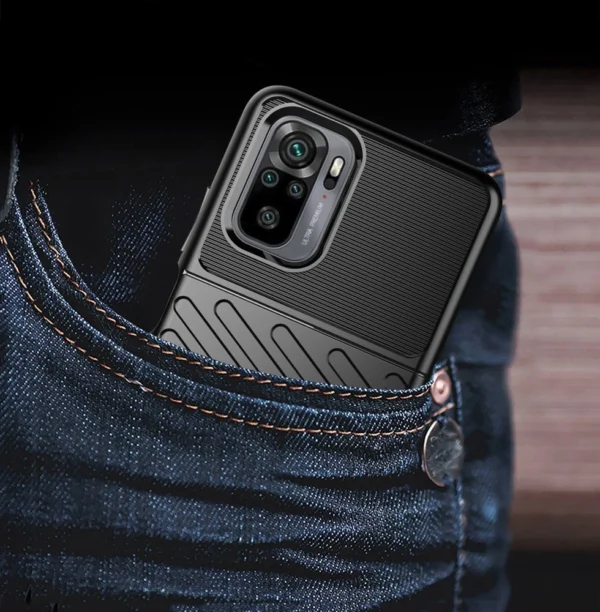 Thunder Case lanksčios tvirtos apsauginės dangos TPU dėklas Xiaomi Redmi 10 juodas - Image 9