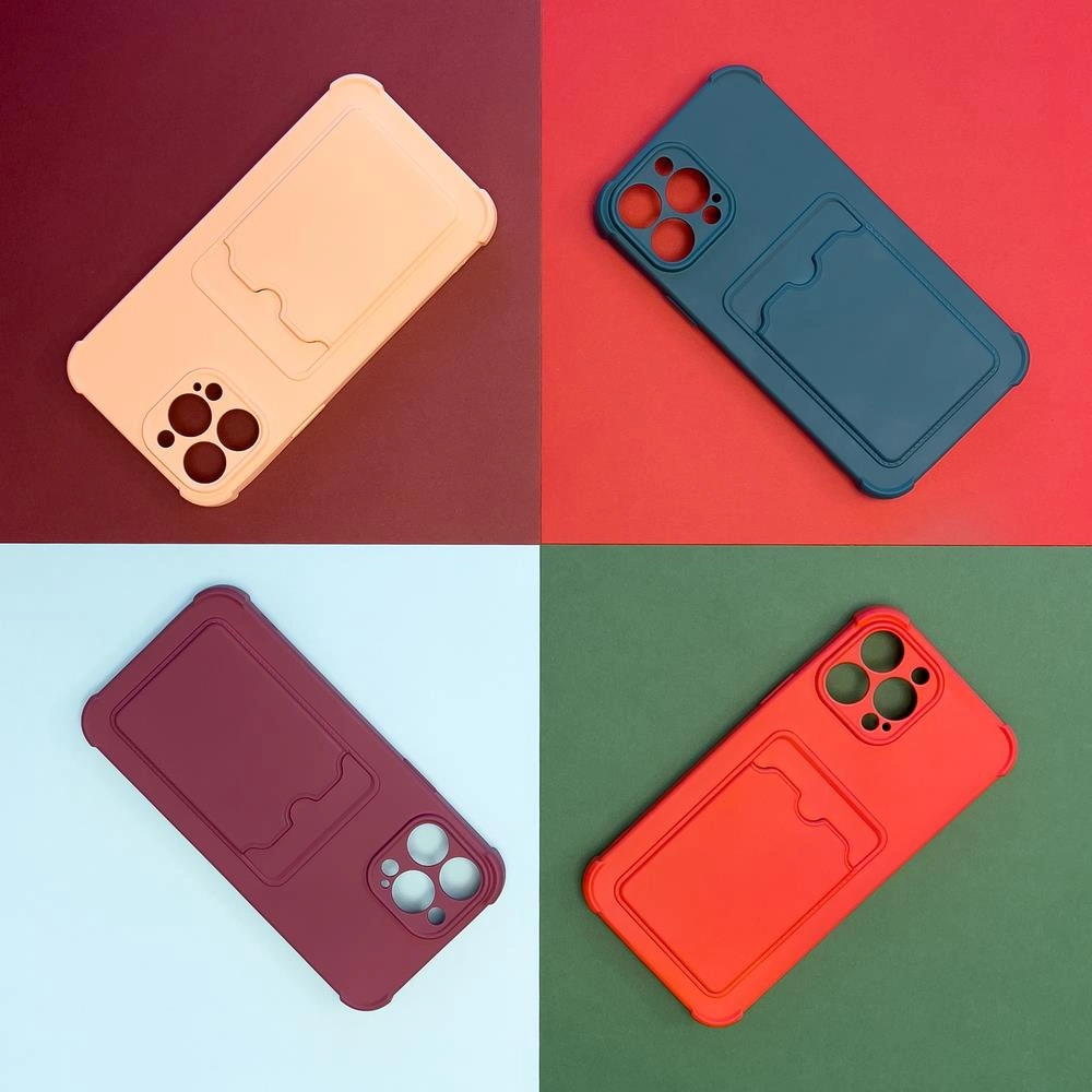 Card Armor dėklas su kortelių kišene iPhone 11 Pro, silikoninė oro pagalvės apsauga, rožinė - Image 3