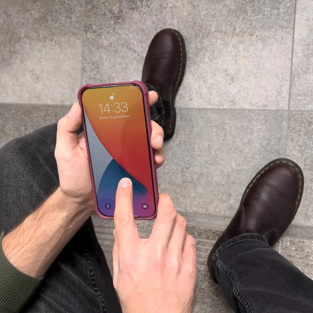 Card Armor dėklas su kortelių kišene iPhone 12 Pro, silikoninė oro pagalvės apsauga, rožinė - Image 10