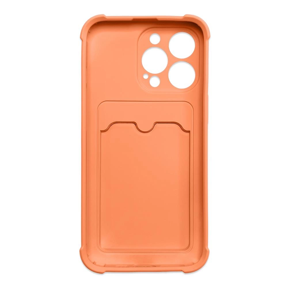Card Armor dėklas su kortelių kišene iPhone 13 Pro, silikoninė oro pagalvės apsauga, oranžinė - Image 2
