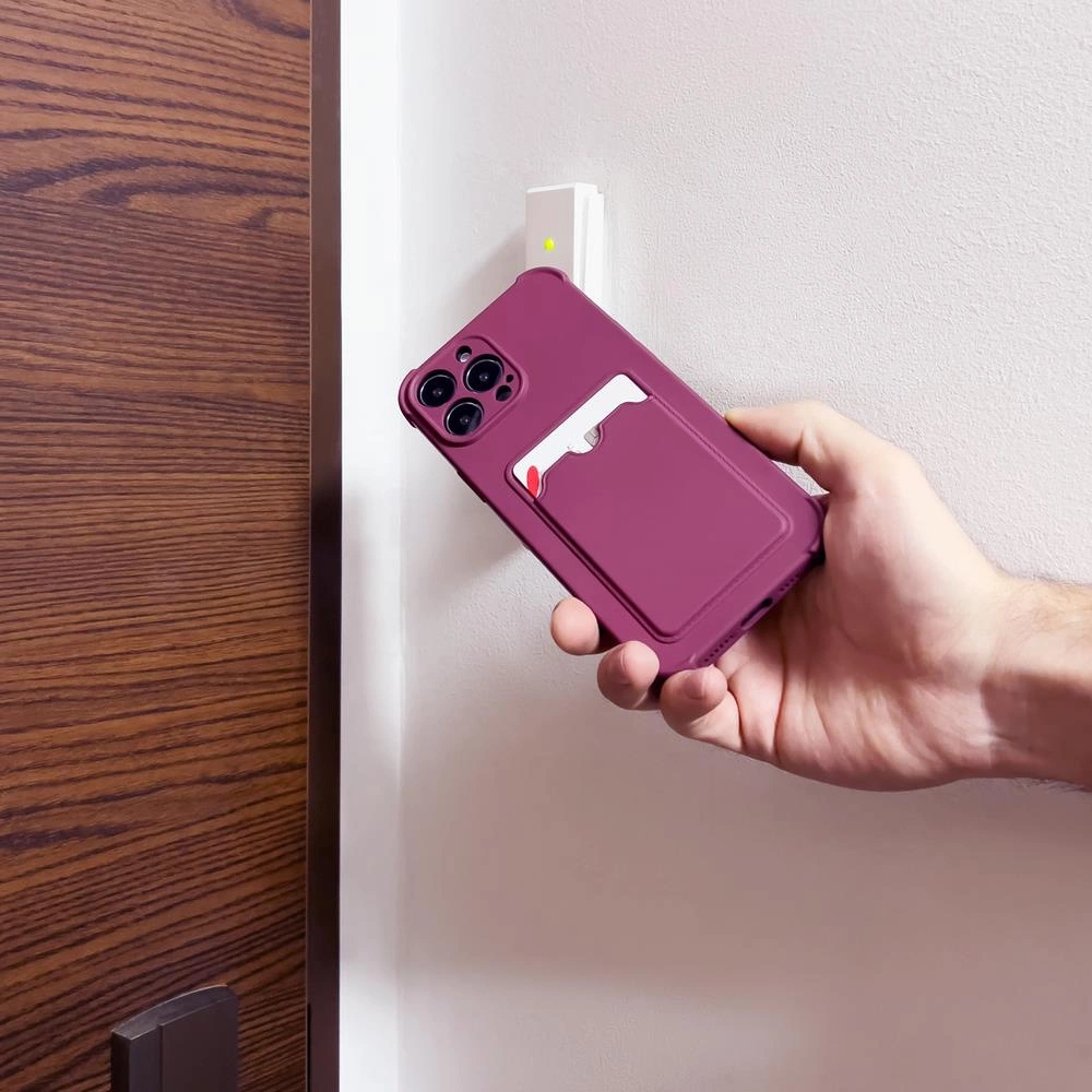 Card Armor dėklas su kortelių kišene Xiaomi Redmi Note 10 / Note 10S, silikoninė oro pagalvės apsauga, rožinė - Image 7