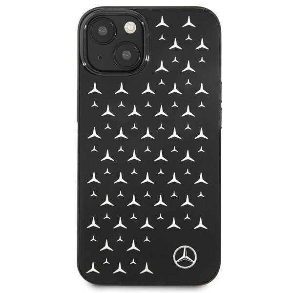 Mercedes MEHCP13SESPBK iPhone 13 mini 5,4" juodas kietas Silver Stars Pattern dėklas - Image 3