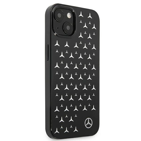 Mercedes MEHCP13SESPBK iPhone 13 mini 5,4" juodas kietas Silver Stars Pattern dėklas - Image 4