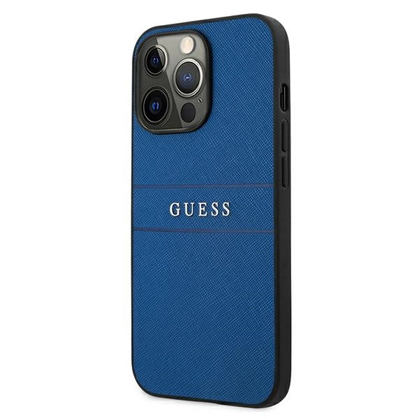 Guess GUHCP13LPSASBBL iPhone 13 Pro / 13 6,1" mėlynas Saffiano Strap dėklas - Image 2