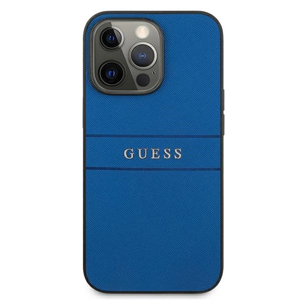Guess GUHCP13LPSASBBL iPhone 13 Pro / 13 6,1" mėlynas Saffiano Strap dėklas - Image 3