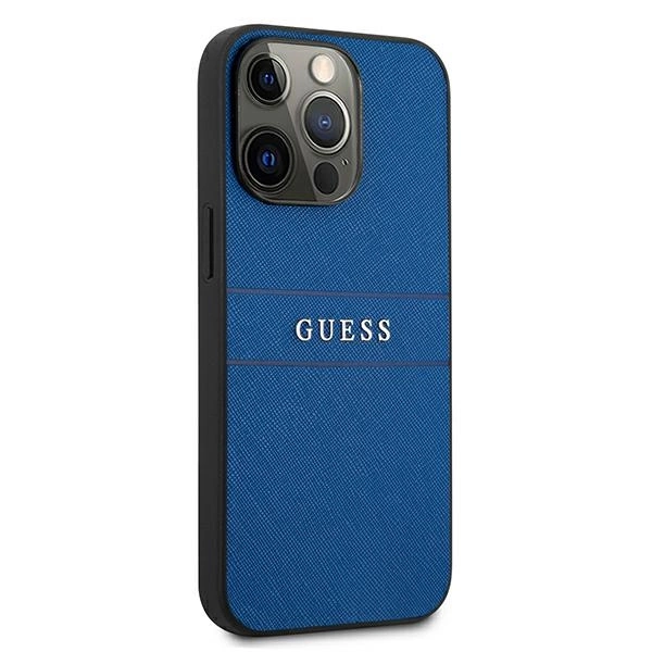 Guess GUHCP13LPSASBBL iPhone 13 Pro / 13 6,1" mėlynas Saffiano Strap dėklas - Image 4