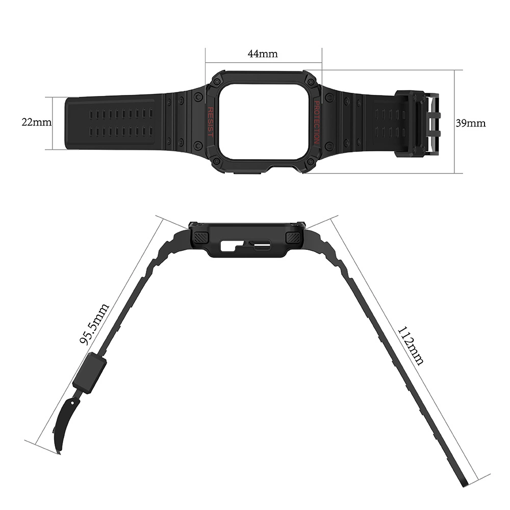 Protect dirželio juosta Apple Watch 38/40/41mm Armored Case – pilka, sidabrinė - Image 5