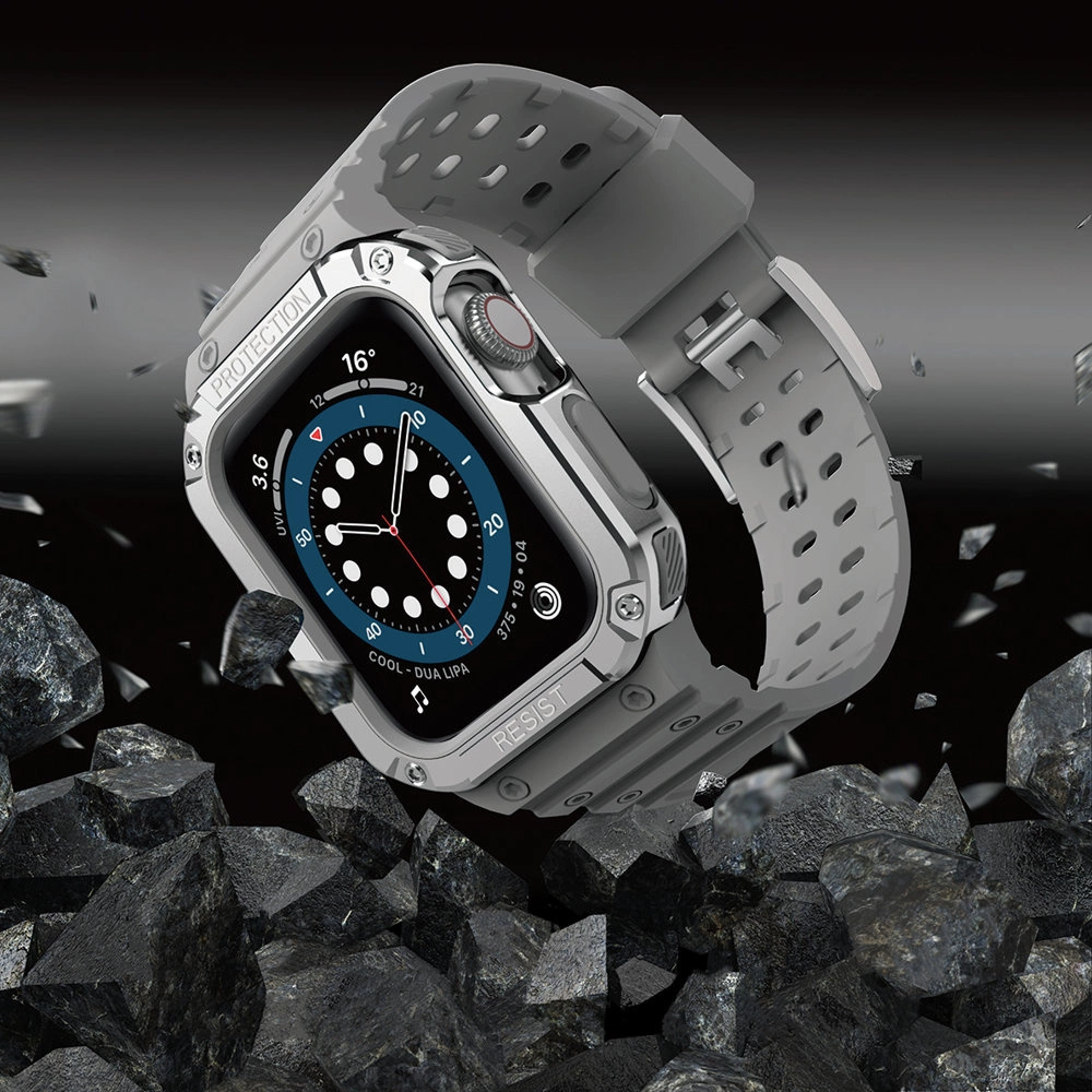 Protect dirželio juosta Apple Watch 38/40/41mm Armored Case – pilka, sidabrinė - Image 6