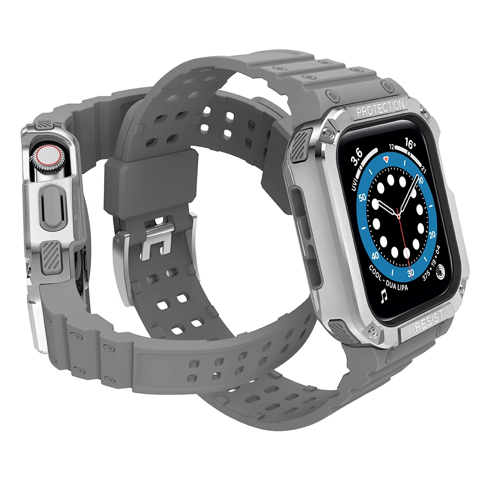 Protect dirželio juosta Apple Watch 38/40/41mm Armored Case – pilka, sidabrinė - Image 3