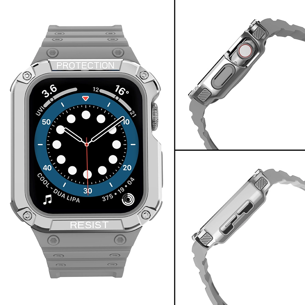 Protect dirželio juosta Apple Watch 38/40/41mm Armored Case – pilka, sidabrinė - Image 4