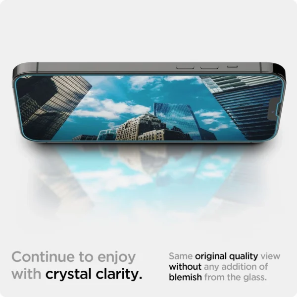 Spigen Glas.tR EZ Fit grūdintas stiklas iPhone 13 / 13 Pro / 14 / 16e - Image 5