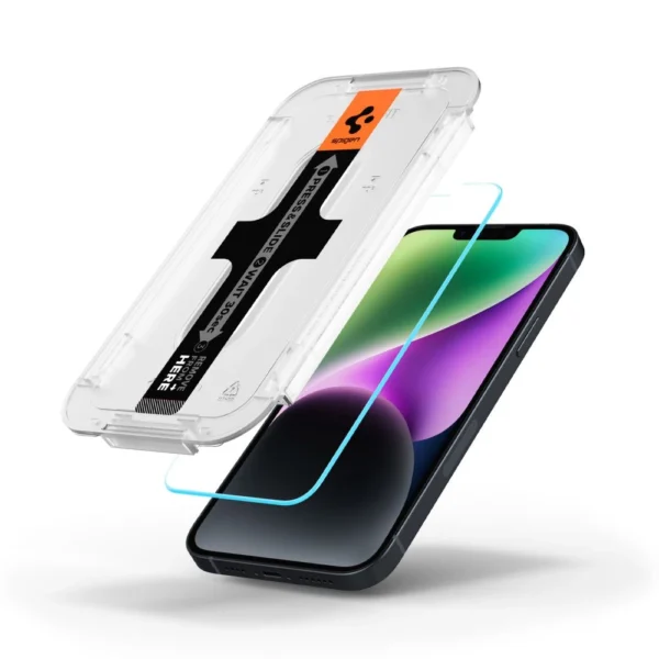 Spigen Glas.tR EZ Fit grūdintas stiklas iPhone 13 / 13 Pro / 14 / 16e - Image 7