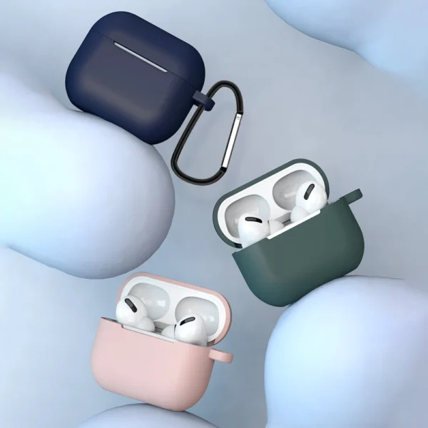 AirPods 3 silikoninis minkštas dėklas su pakabuku omarui rožinis (dėklas D) - Image 3