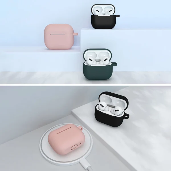 AirPods 3 silikoninis minkštas dėklas su pakabuku omarui tamsiai mėlynas (dėklas D) - Image 10