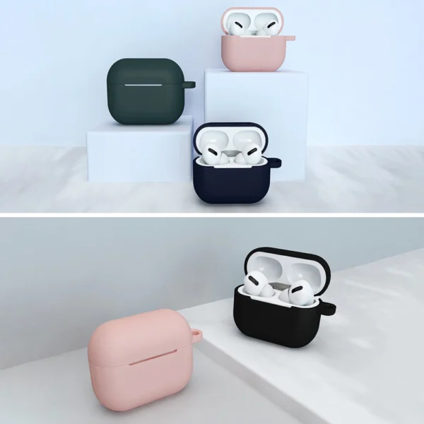 AirPods 3 silikoninis minkštas dėklas su pakabuku omarui tamsiai mėlynas (dėklas D) - Image 11