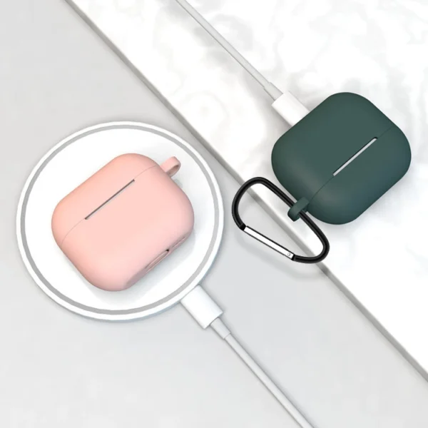AirPods 3 silikoninis minkštas dėklas su pakabuku omarui juodas (dėklas D) - Image 9