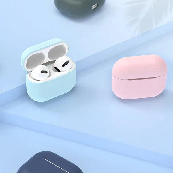 AirPods 3 silikoninis minkštas dėklas tamsiai mėlynas (dėklas C) - Image 2