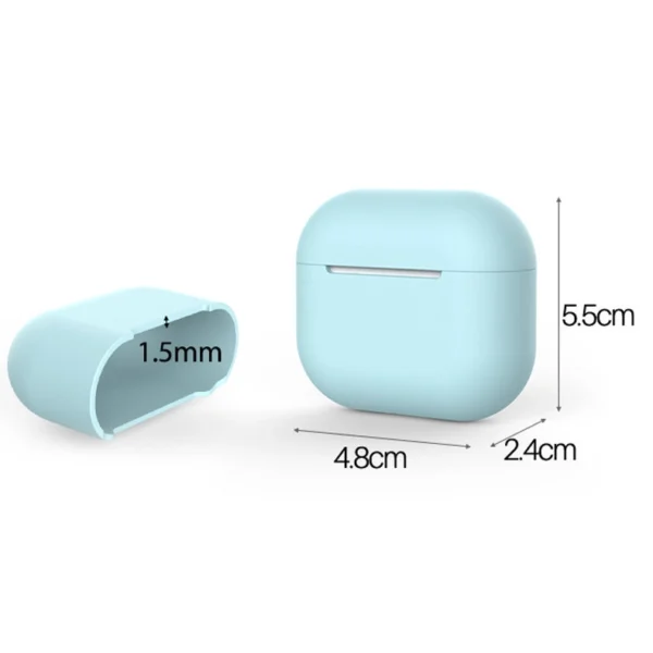 AirPods 3 silikoninis minkštas dėklas tamsiai mėlynas (dėklas C) - Image 3
