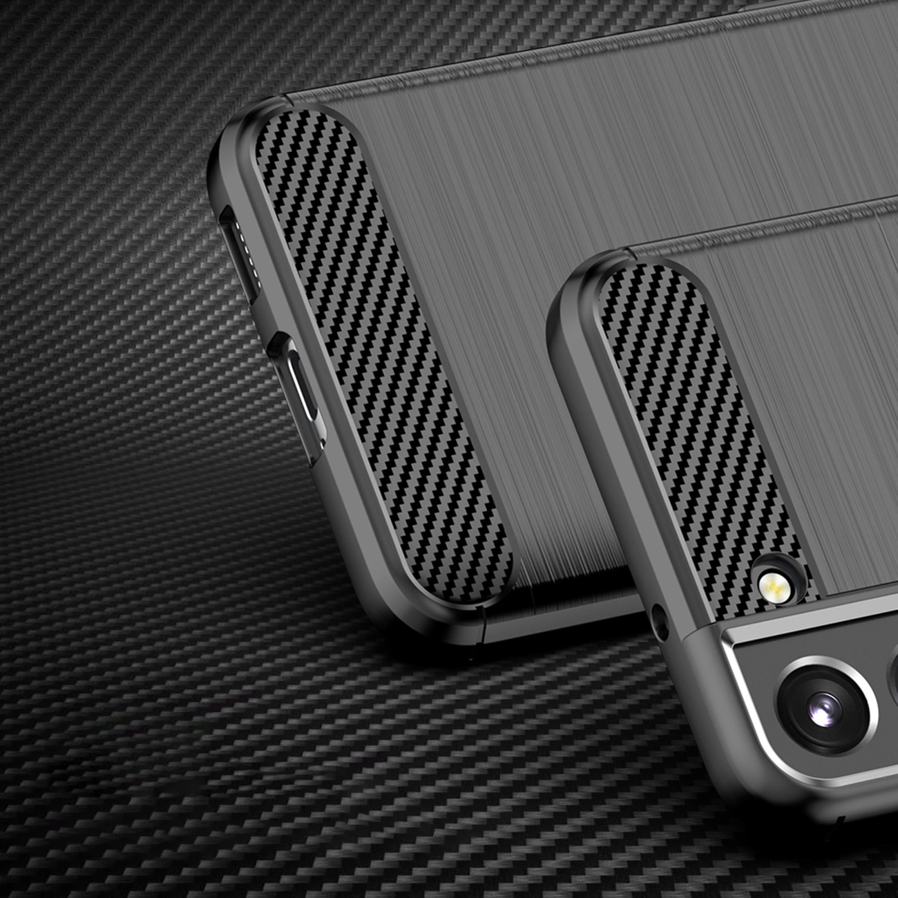 Carbon Case lankstus TPU dėklas Samsung Galaxy S22+ - juodas - Image 4