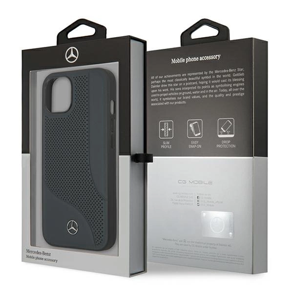 Mercedes MEHCP13SCDONA iPhone 13 mini 5,4" tamsiai mėlynas kietasis dėklas Odinis perforuotas plotas - Image 8
