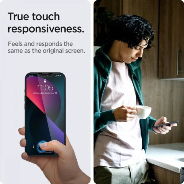 Spigen Glas.tR EZ Fit Privacy grūdintas stiklas iPhone 13 Pro Max - 2 vnt. - Image 6