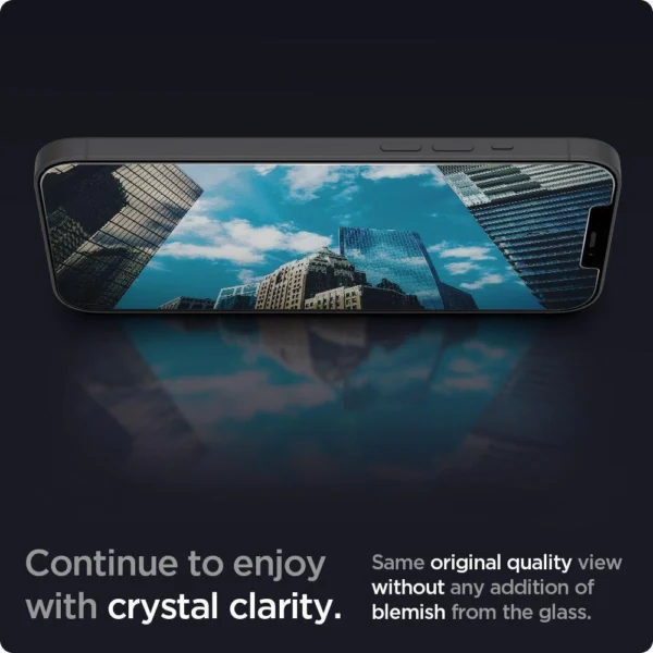 Spigen Glas.tR EZ Fit AntiBlue grūdintas stiklas iPhone 13 / 13 Pro / 14 / 16e - 2 vnt. - Image 5