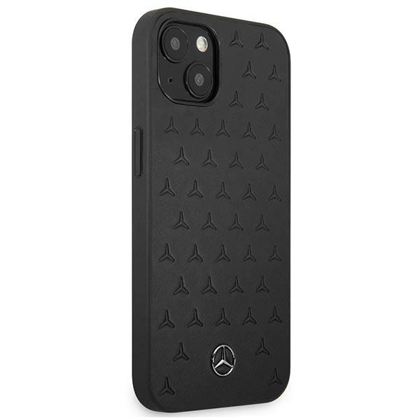 Mercedes MEHCP13SPSQBK iPhone 13 mini 5,4" juodas/black kietasis dėklas Leather Stars Pattern - Image 4