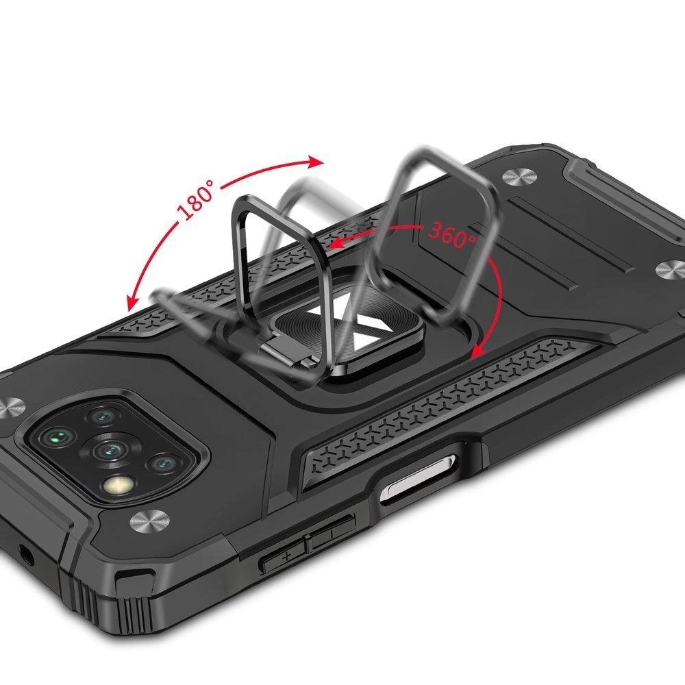 Wozinsky Ring Armor Tough hibridinė dėklas su magnetiniu laikikliu Samsung Galaxy A03s juodas - Image 5