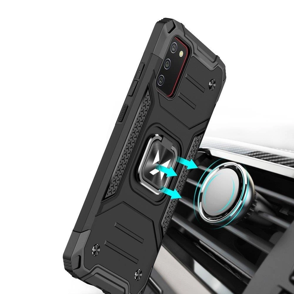 Wozinsky Ring Armor Tough hibridinė dėklas su magnetiniu laikikliu Samsung Galaxy A03s juodas - Image 6