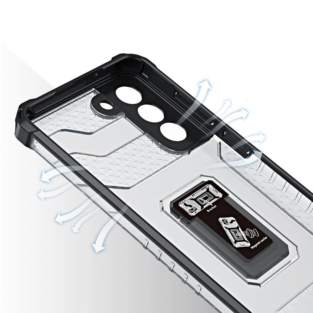 Crystal Ring Case Tough hibridinė dėklas su magnetiniu laikikliu Samsung Galaxy S22+ (S22 Plus) raudonas - Image 5
