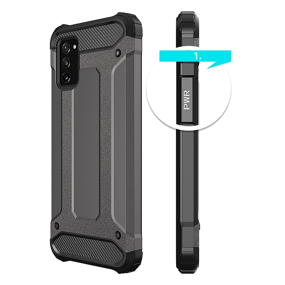 Hybrid Armor Case Tough Rugged dėklas Samsung Galaxy A03s juodas - Image 4