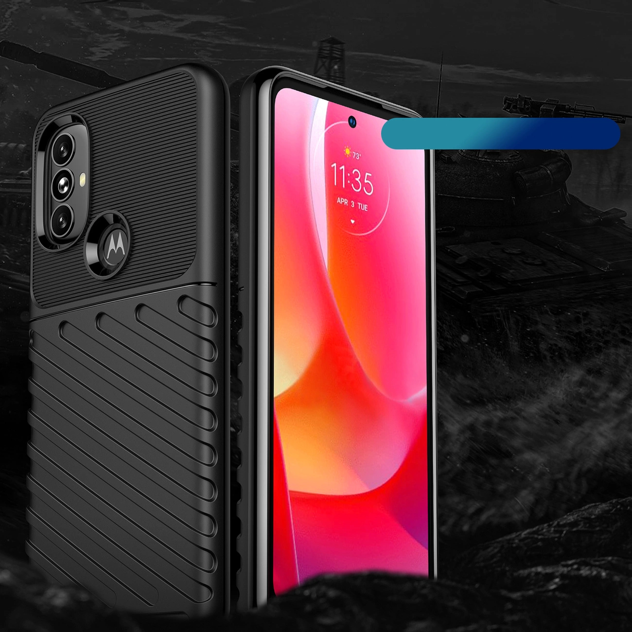 Thunder Case lanksti šarvuota dėklas Motorola Moto G Power 2022 juodas - Image 2