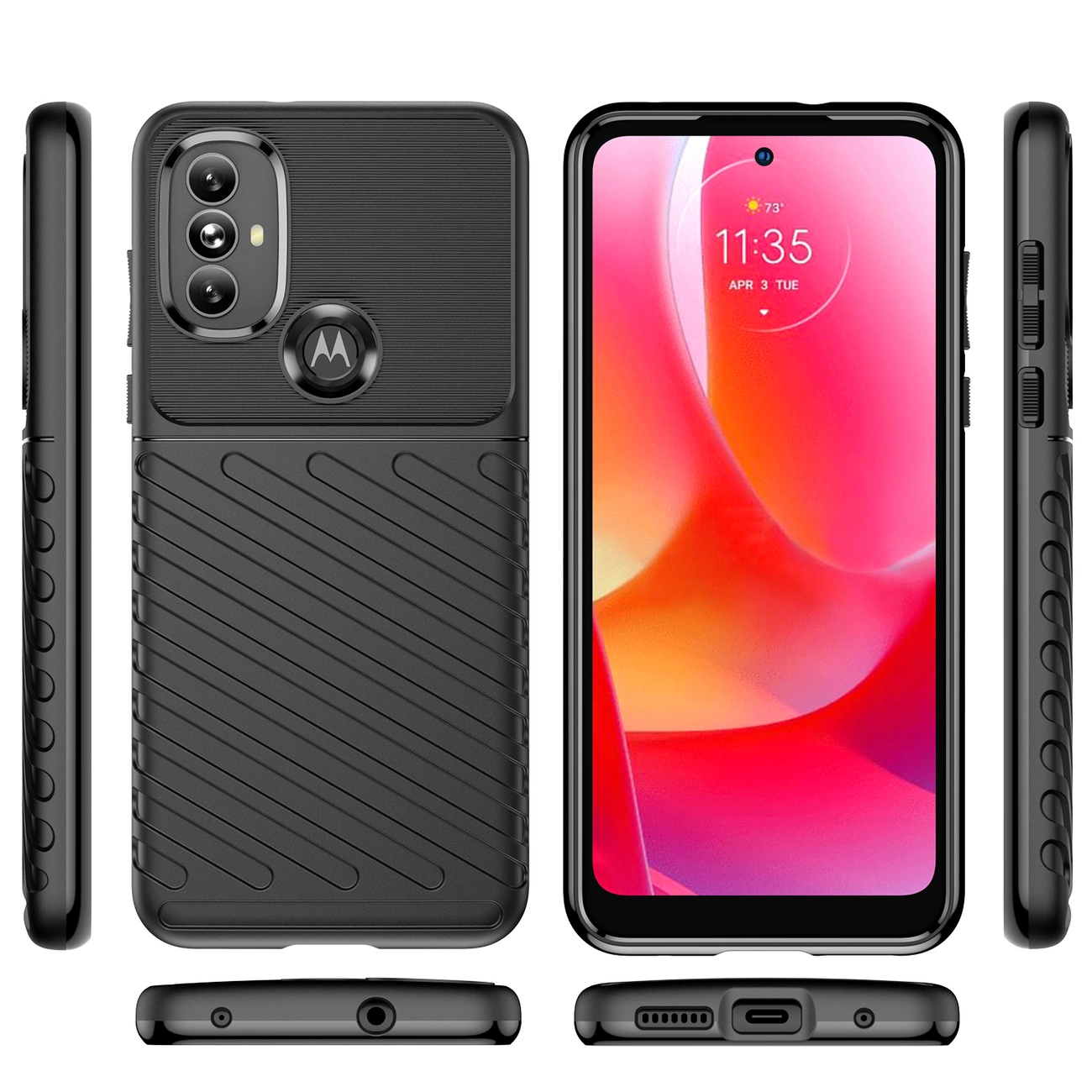 Thunder Case lanksti šarvuota dėklas Motorola Moto G Power 2022 juodas - Image 8