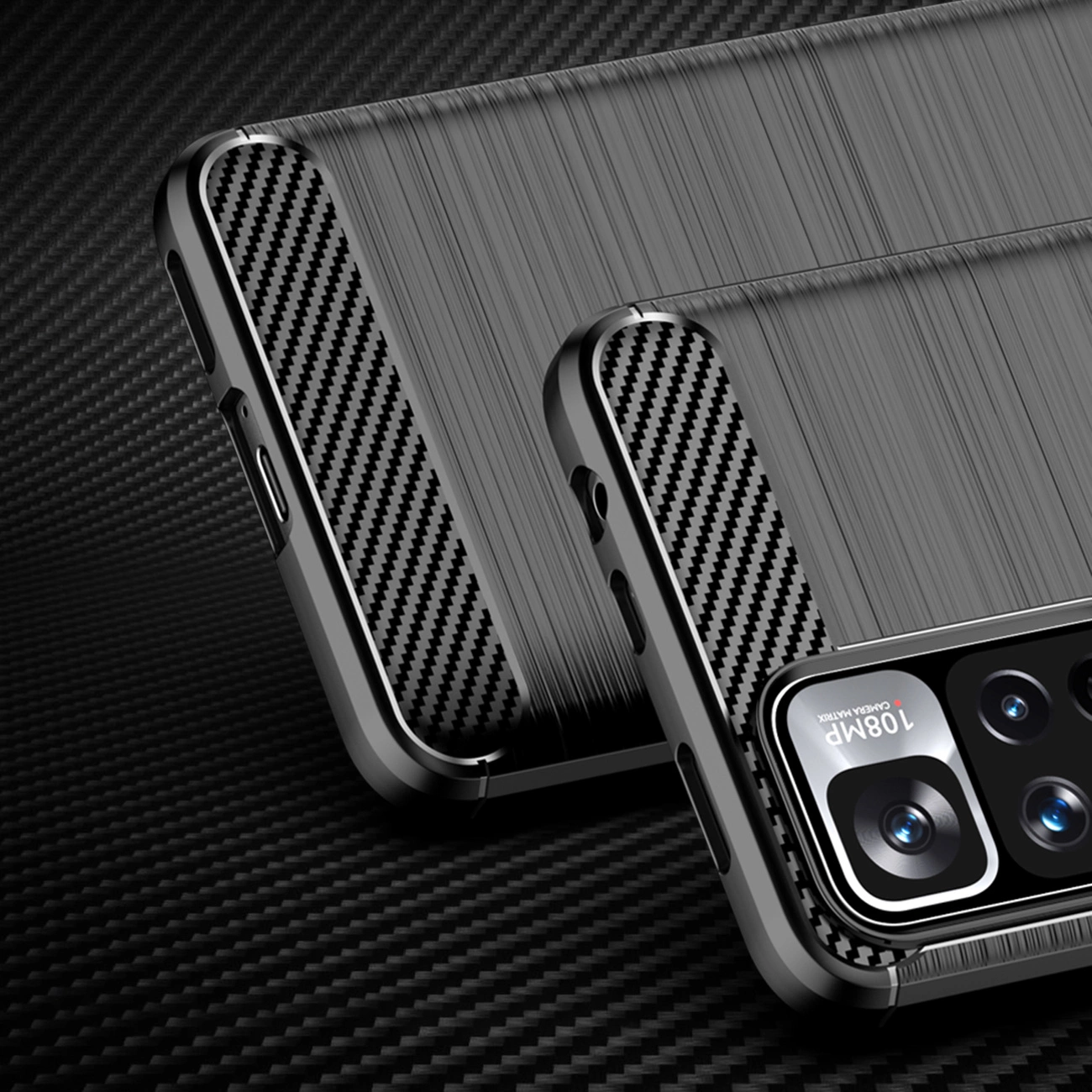 Carbon Case lanksti dėklas Xiaomi Redmi Note 11 Pro+ 5G (China) / 11 Pro 5G (China) / Mi11i HyperCharge / Poco X4 NFC juodas - Image 2