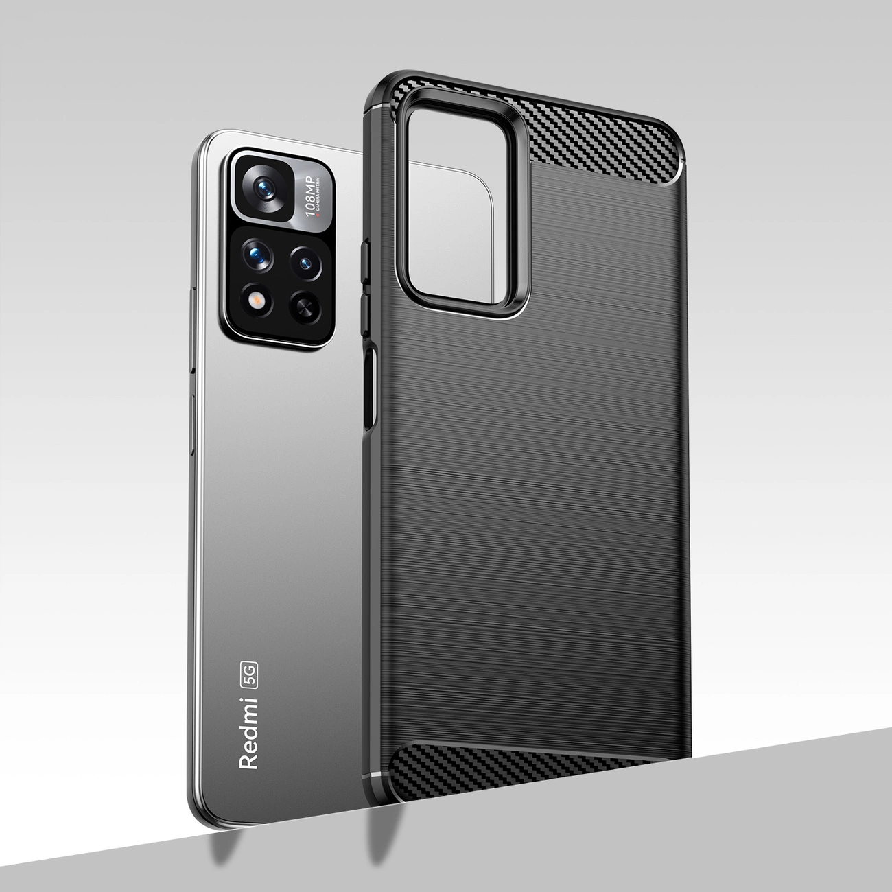 Carbon Case lanksti dėklas Xiaomi Redmi Note 11 Pro+ 5G (China) / 11 Pro 5G (China) / Mi11i HyperCharge / Poco X4 NFC juodas - Image 5