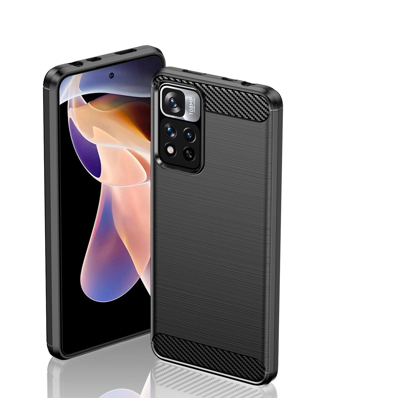 Carbon Case lanksti dėklas Xiaomi Redmi Note 11 Pro+ 5G (China) / 11 Pro 5G (China) / Mi11i HyperCharge / Poco X4 NFC juodas - Image 7