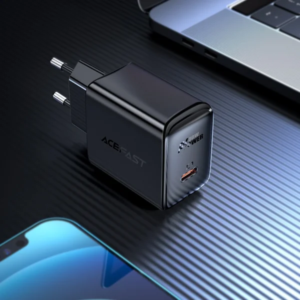 Acefast GaN USB Type-C 30W įkroviklis, PD, QC 3.0, AFC, FCP baltas (A21 white) - Image 6