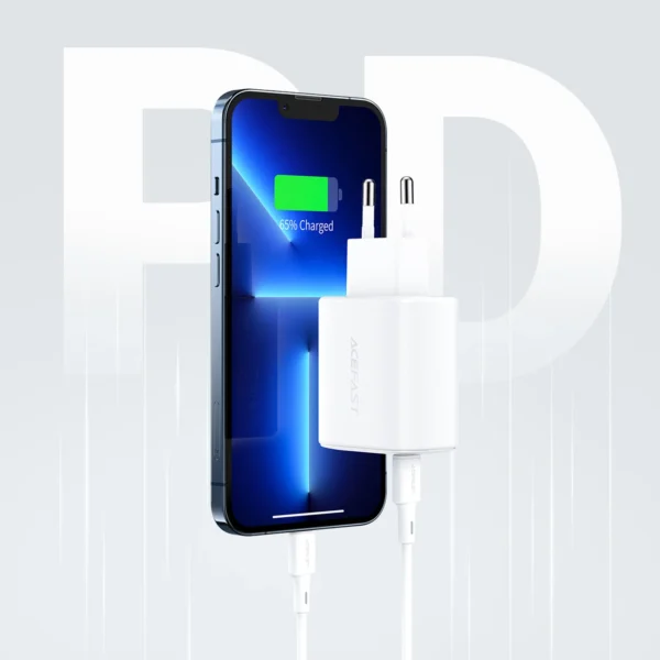 Acefast sieninis įkroviklis USB Type-C / USB 20W, PPS, PD, QC 3.0, AFC, FCP baltas (A25 white) - Image 9