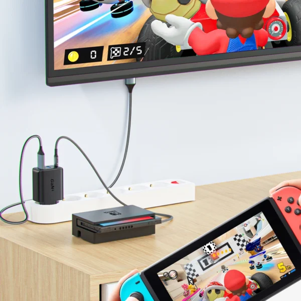 Acefast 2in1 įkroviklis GaN 65W USB Type-C / USB, HDMI adapteris 4K 60Hz (rinkinys su kabeliu) juodas (A17 black) - Image 8