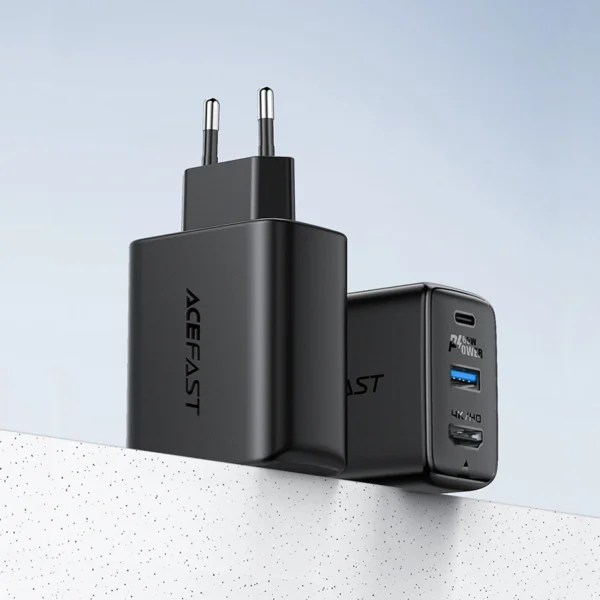 Acefast 2in1 įkroviklis GaN 65W USB Type-C / USB, HDMI adapteris 4K 60Hz (rinkinys su kabeliu) juodas (A17 black) - Image 6