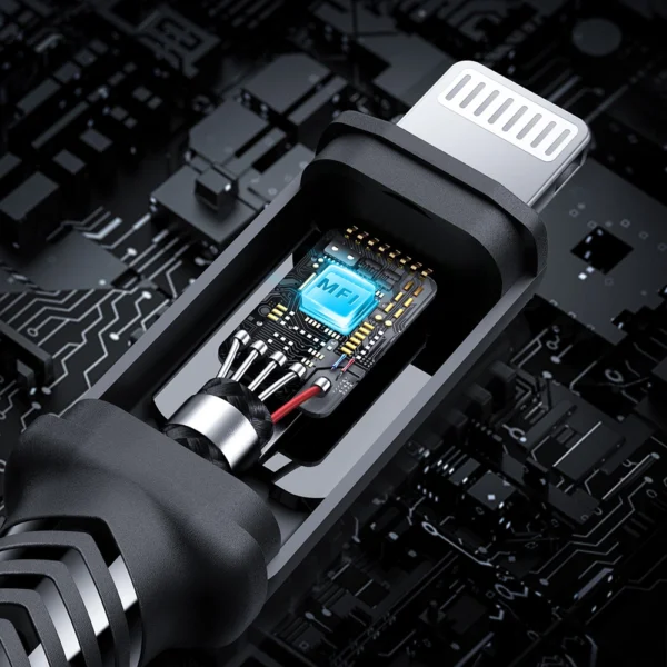 Acefast C4-01 Lightning - USB-C PD kabelis 30W 3A 480Mb/s 1,8 m - juodas - Image 14