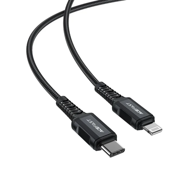 Acefast C4-01 Lightning - USB-C PD kabelis 30W 3A 480Mb/s 1,8 m - juodas - Image 3
