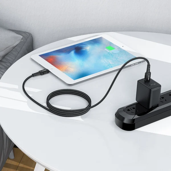 Acefast C4-01 Lightning - USB-C PD kabelis 30W 3A 480Mb/s 1,8 m - juodas - Image 4