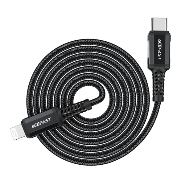 Acefast C4-01 Lightning - USB-C PD kabelis 30W 3A 480Mb/s 1,8 m - juodas - Image 7