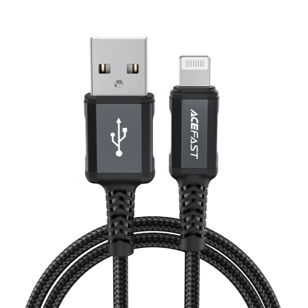 Acefast MFI USB - Lightning kabelis 1,8 m, 2,4A juodas (C4-02 A Black) - Image 3