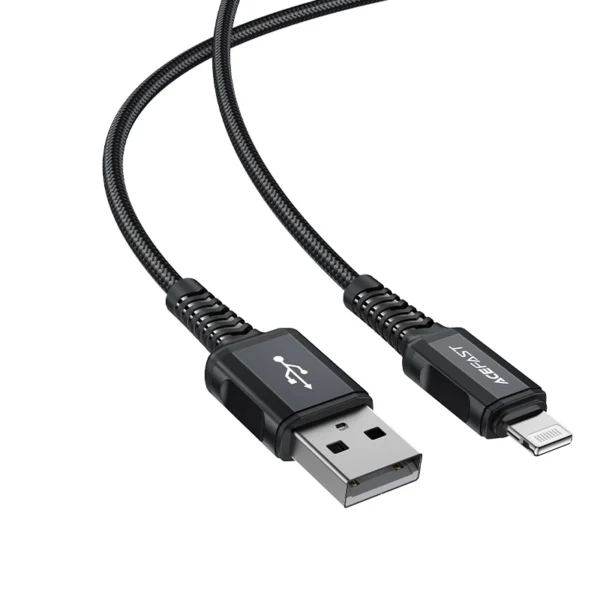 Acefast MFI USB - Lightning kabelis 1,8 m, 2,4A juodas (C4-02 A Black) - Image 6