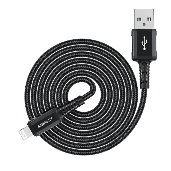 Acefast MFI USB - Lightning kabelis 1,8 m, 2,4A juodas (C4-02 A Black) - Image 9
