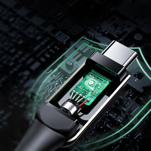 Acefast C6-03 juodas USB-C - USB-C PD QC kabelis 100W 5A 480Mb/s 2 m - juodas - Image 10