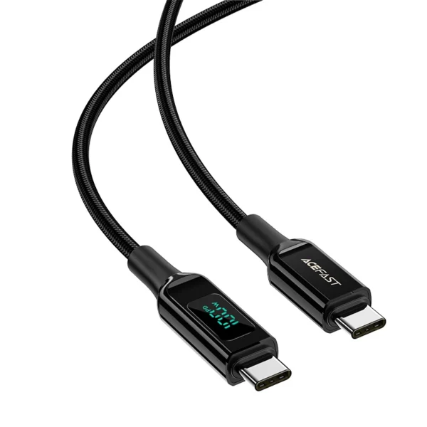 Acefast C6-03 juodas USB-C - USB-C PD QC kabelis 100W 5A 480Mb/s 2 m - juodas - Image 2
